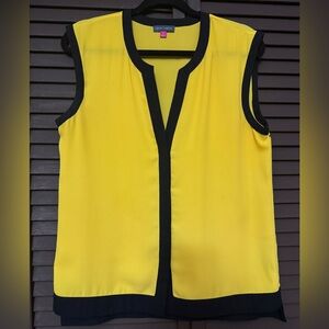 Vince Camuto Yellow Blouse with Black Accents Size S